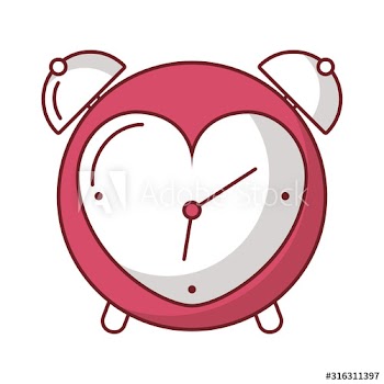 happy valentines day alarm clock with heart