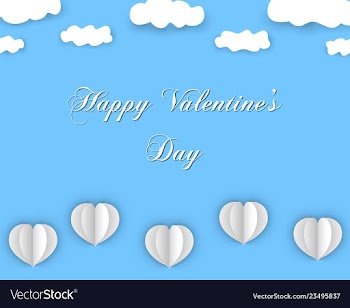 Happy valentines day background in paper style vector image