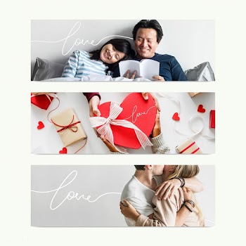 Happy Valentines Day banners | Free stock psd mockup - 560148