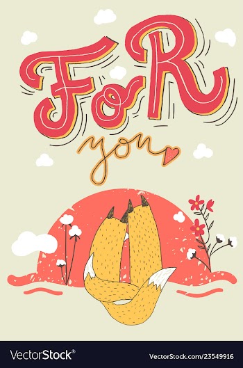 Happy valentines day card with cute foxes vector image