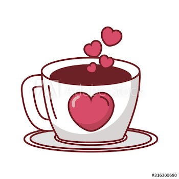 happy valentines day coffee cup with hearts