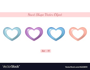 happy valentines day colorful heart object set
