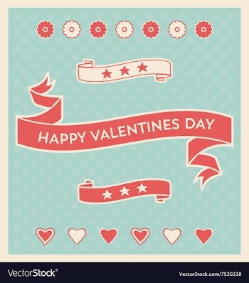 Happy valentines day design elements background vector image