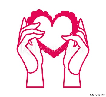 happy valentines day hands lifting heart