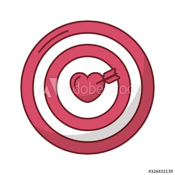 happy valentines day heart in target with arrow
