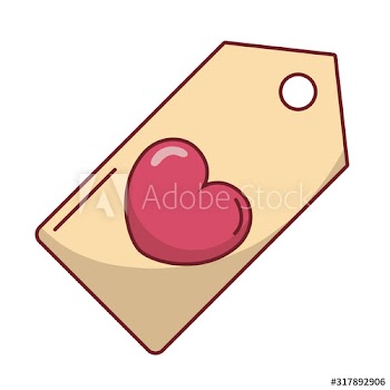 happy valentines day heart tag hanging