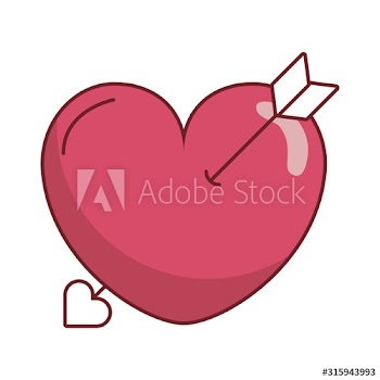 happy valentines day heart with arrow