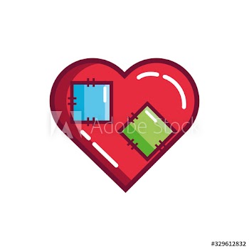 happy valentines day heart with path line and fill style