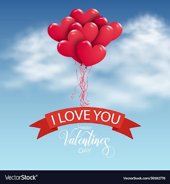 happy valentines day lettering card