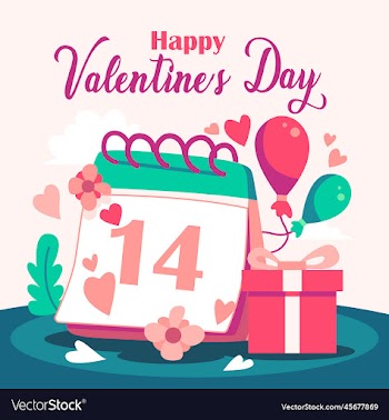 happy valentines day modern calendar banner