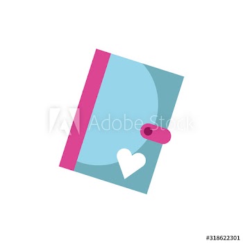 happy valentines day notebook with heart icon