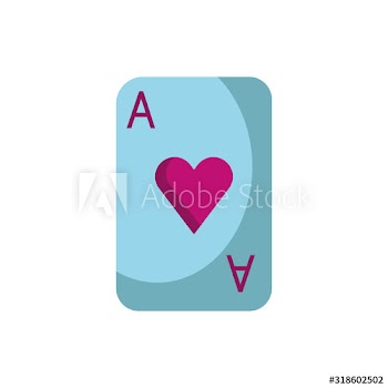 happy valentines day poker card with heart ace