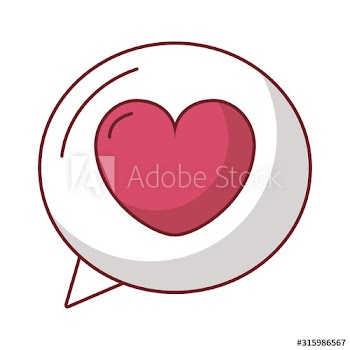 happy valentines day speech bubble with heart icon