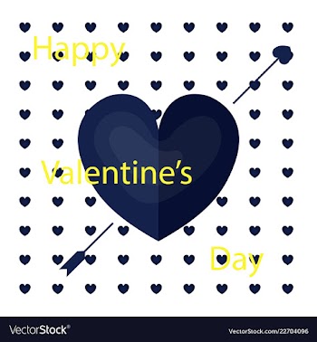 Happy valentines day typography design with paper vector image