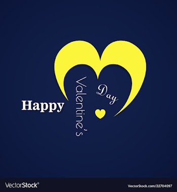 Happy valentines day typography design with paper vector image