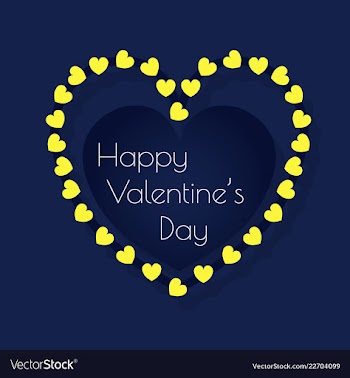 Happy valentines day typography design with paper vector image