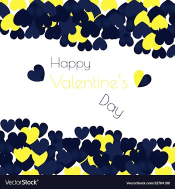 Happy valentines day typography design with paper vector image