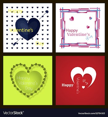 Happy valentines day typography design with paper vector image