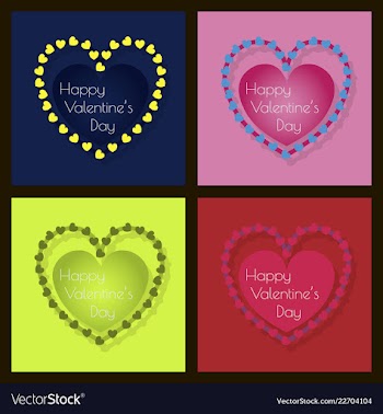 Happy valentines day typography design with paper vector image