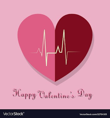 Happy valentines day typography design with paper vector image