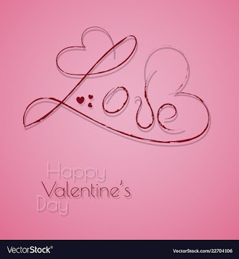 Happy valentines day typography design with paper vector image