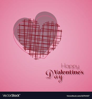 Happy valentines day typography design with paper vector image