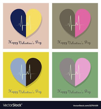 Happy valentines day typography design with paper vector image
