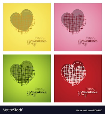 Happy valentines day typography design with paper vector image