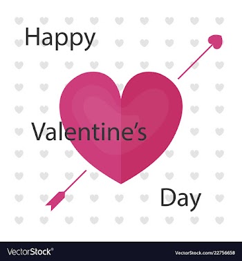 Happy valentines day typography design with paper vector image