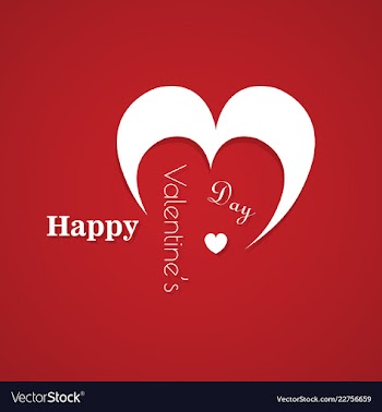 Happy valentines day typography design with paper vector image