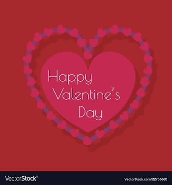 Happy valentines day typography design with paper vector image