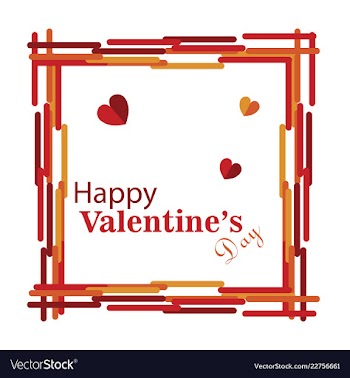 Happy valentines day typography design with paper vector image