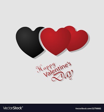 Happy valentines day typography design with paper vector image
