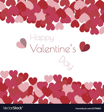Happy valentines day typography design with paper vector image