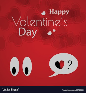Happy valentines day typography design with paper vector image