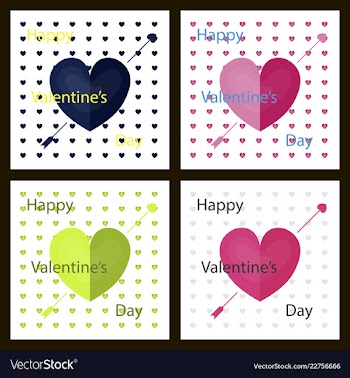 Happy valentines day typography design with paper vector image