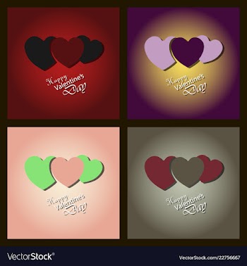 Happy valentines day typography design with paper vector image