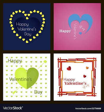 Happy valentines day typography design with paper vector image
