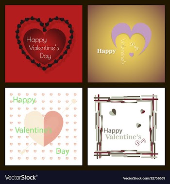 Happy valentines day typography design with paper vector image