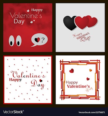 Happy valentines day typography design with paper vector image