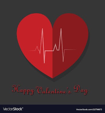 Happy valentines day typography design with paper vector image
