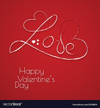 Happy valentines day typography design with paper vector image