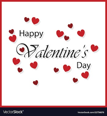 Happy valentines day typography design with paper vector image
