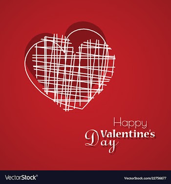 Happy valentines day typography design with paper vector image