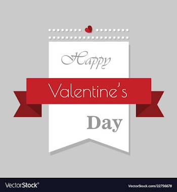 Happy valentines day typography design with paper vector image