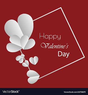 Happy valentines day typography design with paper vector image