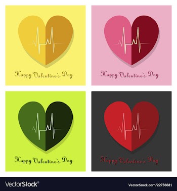 Happy valentines day typography design with paper vector image