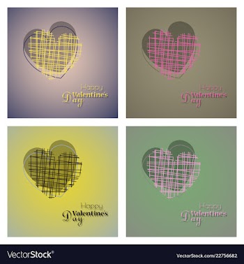 Happy valentines day typography design with paper vector image