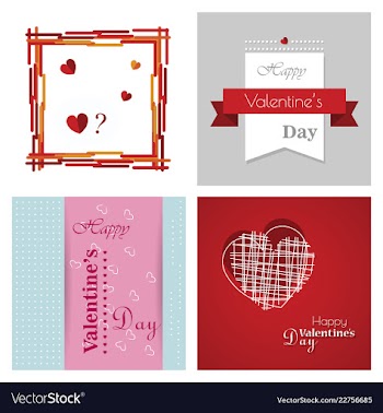 Happy valentines day typography design with paper vector image
