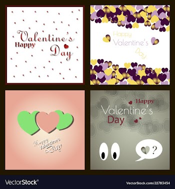 Happy valentines day typography design with paper vector image